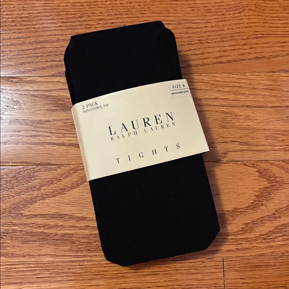 Vintage Made In USA Lauren Ralph Lauren Black Tights Medium B Non Control Top